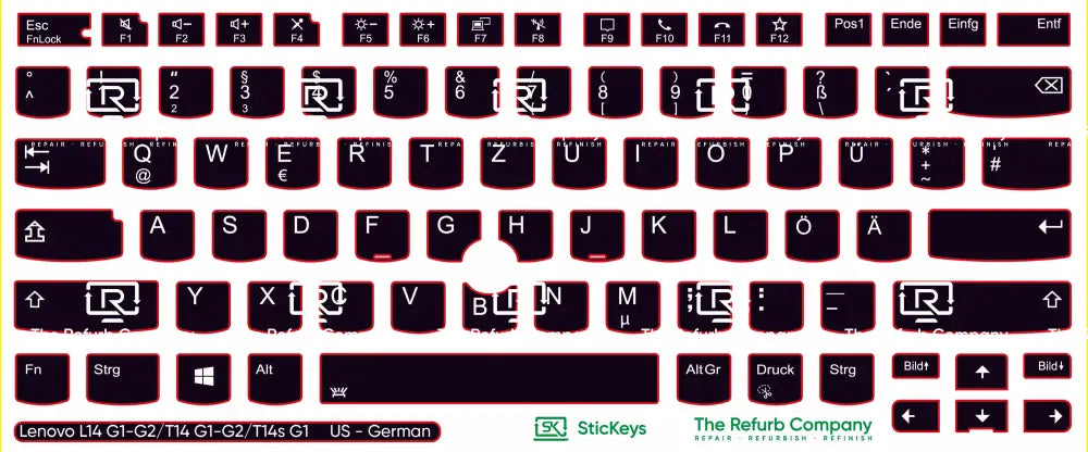 SticKeys® for Lenovo Thinkpad L14/P14/T14 G1/G2/T14s G1/E14 G3/P1 G3