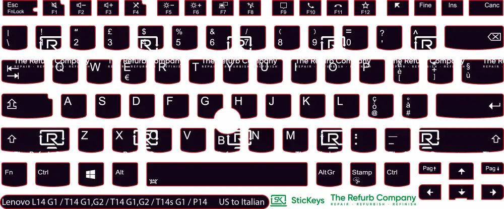 SticKeys® for Lenovo Thinkpad L14/P14/T14 G1/G2/T14s G1/E14 G3/P1 G3