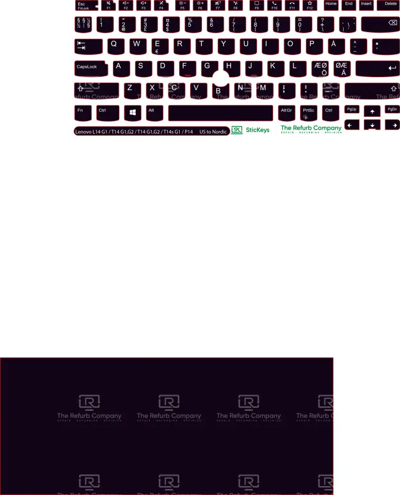 SticKeys® for Lenovo Thinkpad L14/P14/T14 G1/G2/T14s G1/E14 G3/P1 G3