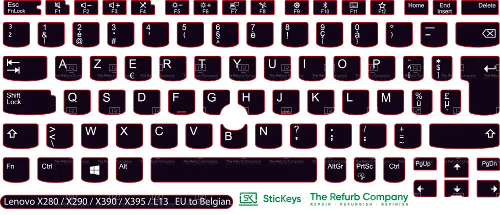 SticKeys® for Lenovo Thinkpad L13 / L13 Yoga / X280 / X390 / X395