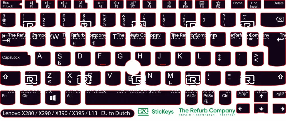 SticKeys® for Lenovo Thinkpad L13 / L13 Yoga / X280 / X390 / X395