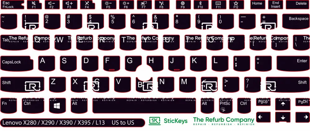 SticKeys® for Lenovo Thinkpad L13 / L13 Yoga / X280 / X390 / X395