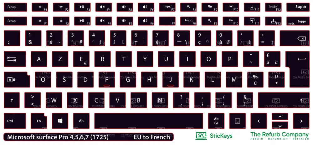 SticKeys® for Microsoft Surface Pro 1725 3, 4, 5, 6, 7