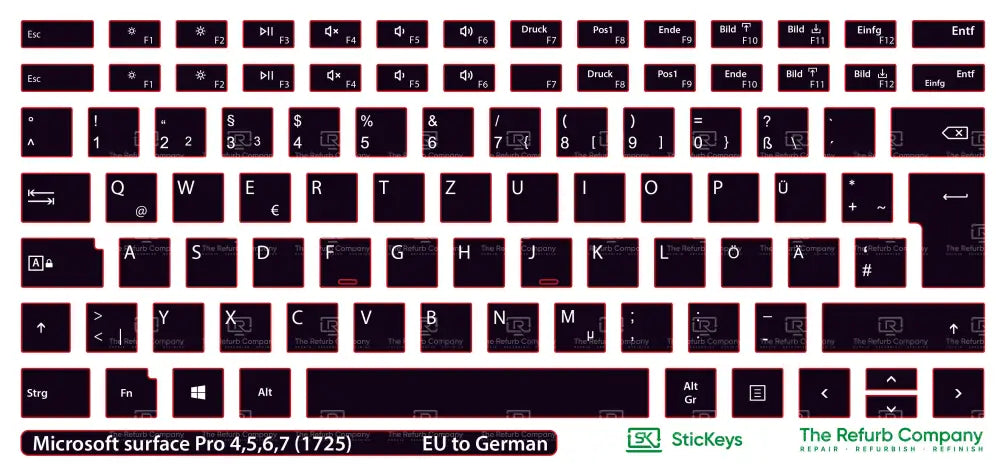 SticKeys® for Microsoft Surface Pro 1725 3, 4, 5, 6, 7