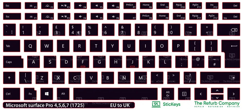 SticKeys® for Microsoft Surface Pro 1725 3, 4, 5, 6, 7