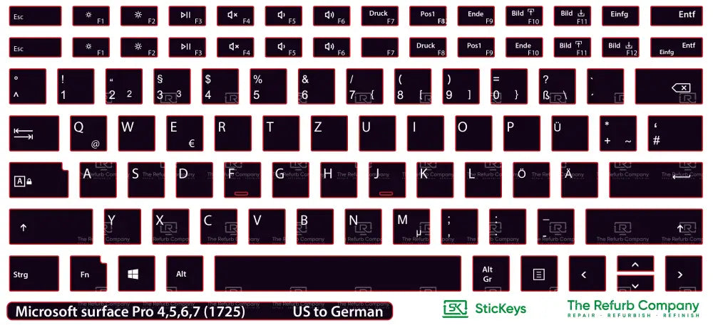 SticKeys® for Microsoft Surface Pro 1725 3, 4, 5, 6, 7