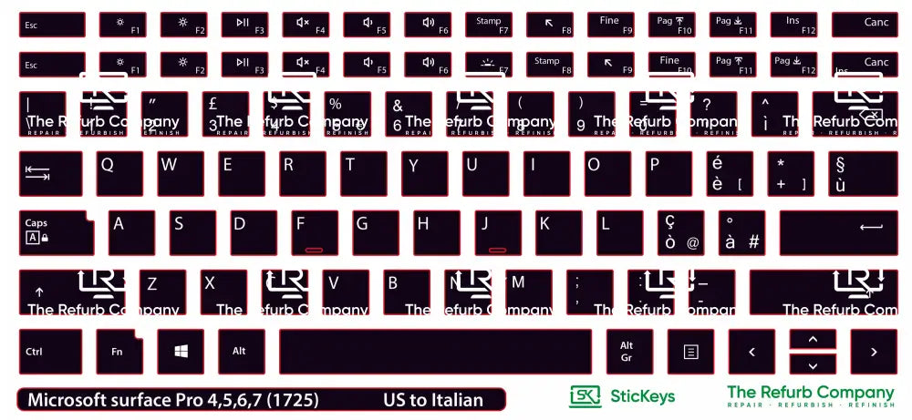 SticKeys® for Microsoft Surface Pro 1725 3, 4, 5, 6, 7