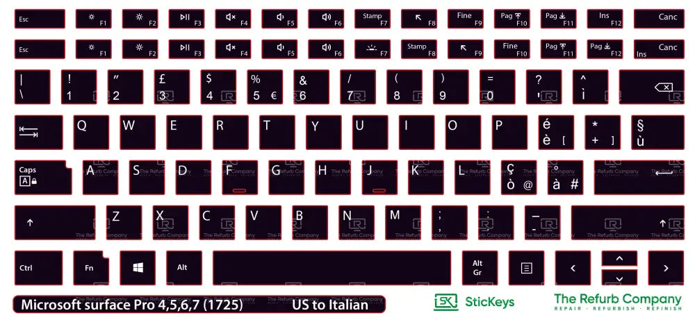SticKeys® for Microsoft Surface Pro 1725 3, 4, 5, 6, 7