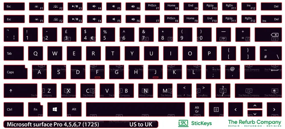 SticKeys® for Microsoft Surface Pro 1725 3, 4, 5, 6, 7
