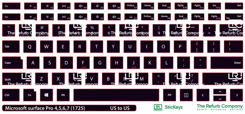 SticKeys® for Microsoft Surface Pro 1725 3, 4, 5, 6, 7
