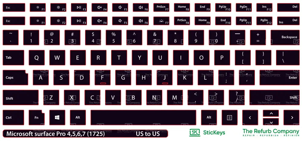 SticKeys® for Microsoft Surface Pro 1725 3, 4, 5, 6, 7