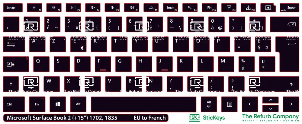 SticKeys® for Microsoft Surface Book 2 (+15") 1703, 1835