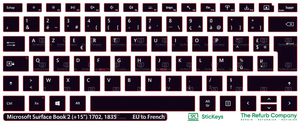 SticKeys® for Microsoft Surface Book 2 (+15") 1703, 1835