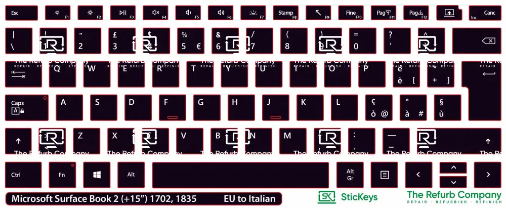 SticKeys® for Microsoft Surface Book 2 (+15") 1703, 1835