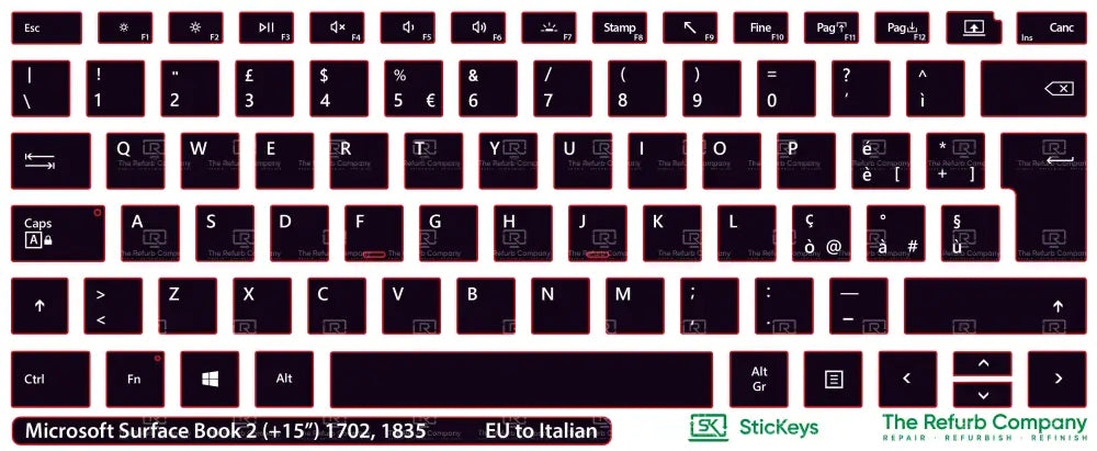 SticKeys® for Microsoft Surface Book 2 (+15") 1703, 1835