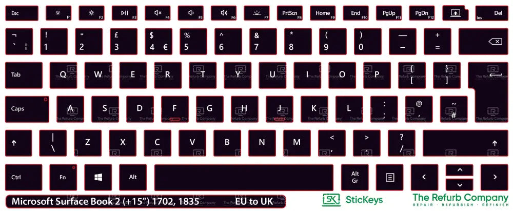 SticKeys® for Microsoft Surface Book 2 (+15") 1703, 1835