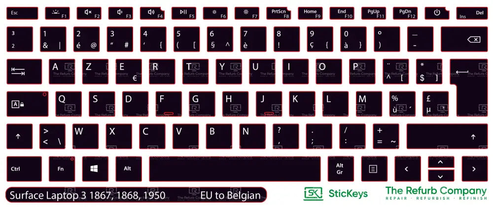SticKeys® for Microsoft Surface Laptop 3 1867, 1868, 1950