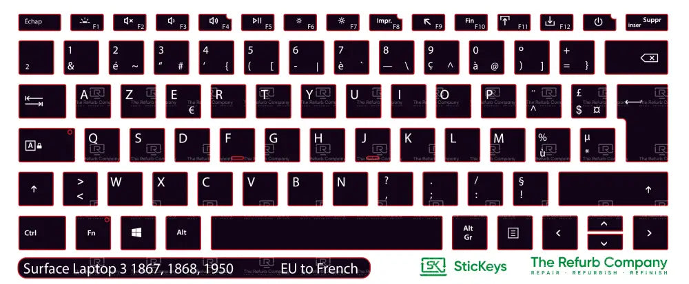 SticKeys® for Microsoft Surface Laptop 3 1867, 1868, 1950