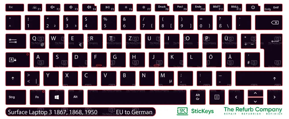 SticKeys® for Microsoft Surface Laptop 3 1867, 1868, 1950