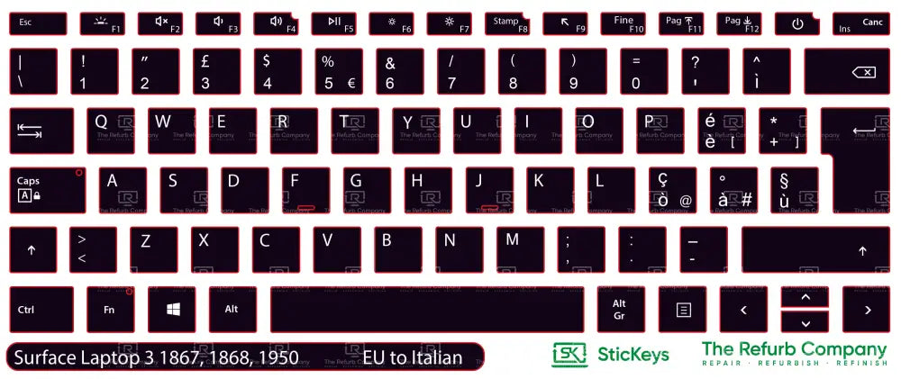 SticKeys® for Microsoft Surface Laptop 3 1867, 1868, 1950