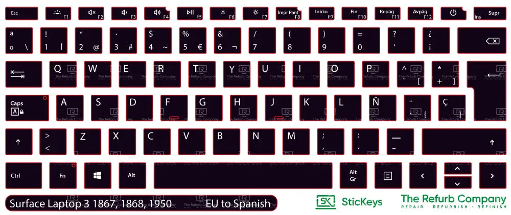 SticKeys® for Microsoft Surface Laptop 3 1867, 1868, 1950