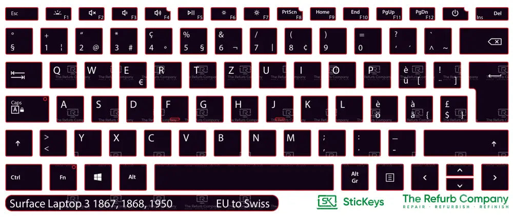 SticKeys® for Microsoft Surface Laptop 3 1867, 1868, 1950