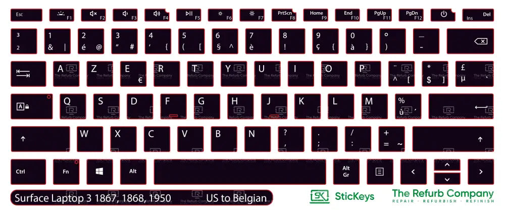 SticKeys® for Microsoft Surface Laptop 3 1867, 1868, 1950