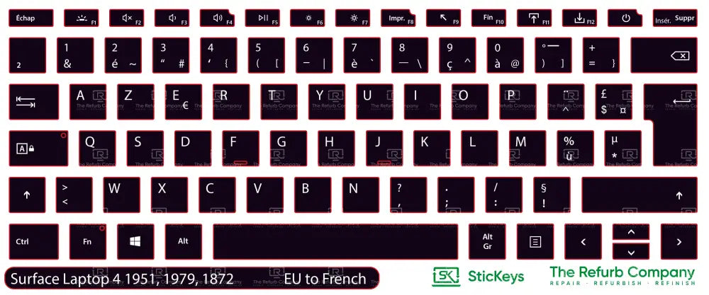 SticKeys® for Microsoft Surface Laptop 4 1951, 1979, 1872