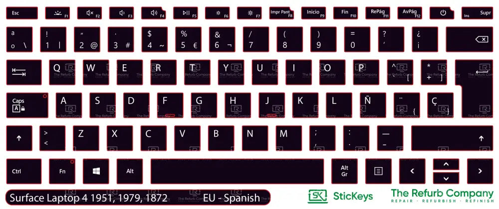 SticKeys® for Microsoft Surface Laptop 4 1951, 1979, 1872
