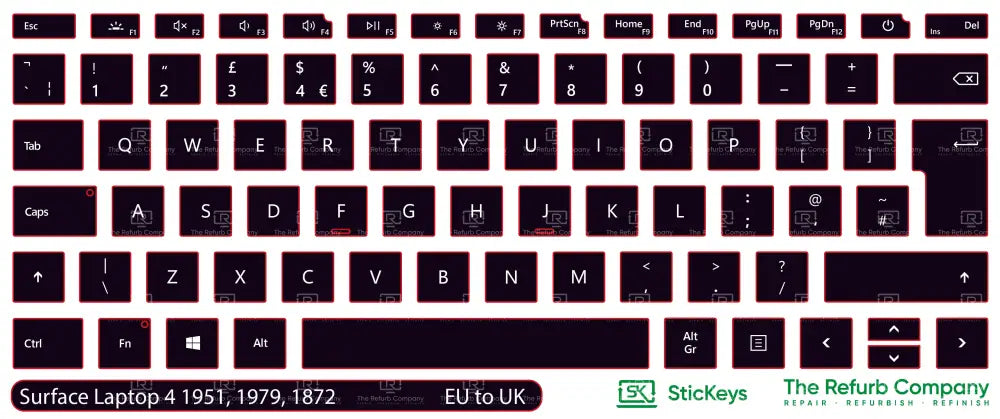 SticKeys® for Microsoft Surface Laptop 4 1951, 1979, 1872