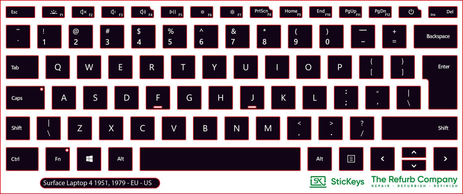 SticKeys® for Microsoft Surface Laptop 4 1951, 1979, 1872