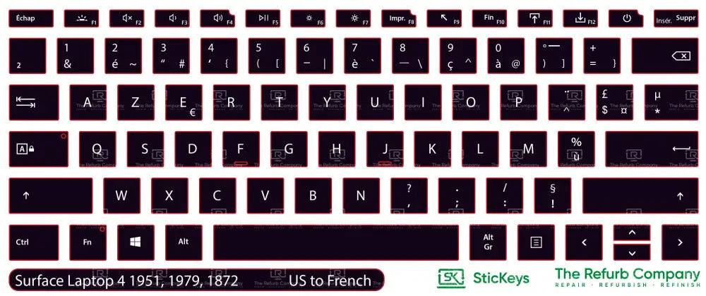 SticKeys® for Microsoft Surface Laptop 4 1951, 1979, 1872