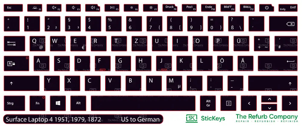 SticKeys® for Microsoft Surface Laptop 4 1951, 1979, 1872
