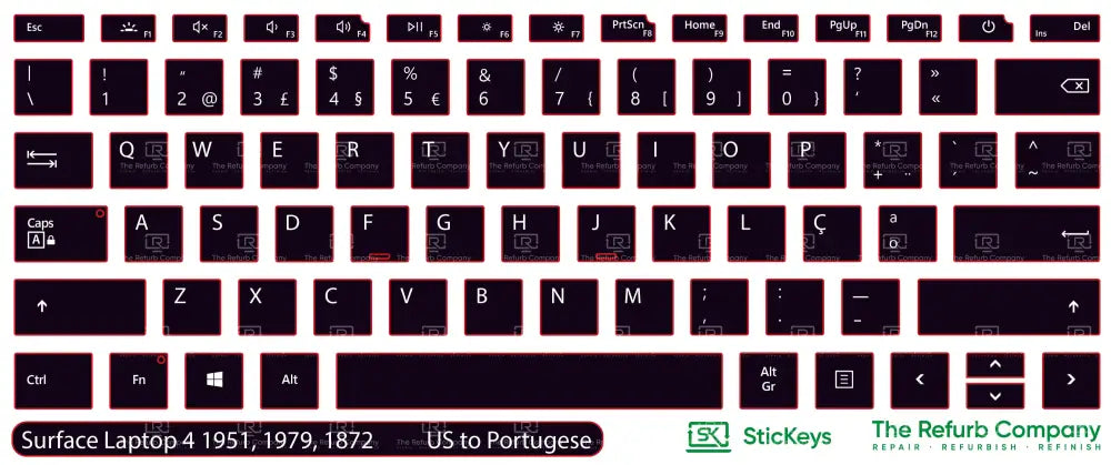 SticKeys® for Microsoft Surface Laptop 4 1951, 1979, 1872