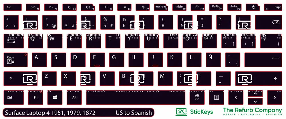 SticKeys® for Microsoft Surface Laptop 4 1951, 1979, 1872