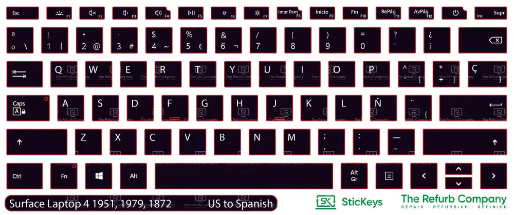 SticKeys® for Microsoft Surface Laptop 4 1951, 1979, 1872