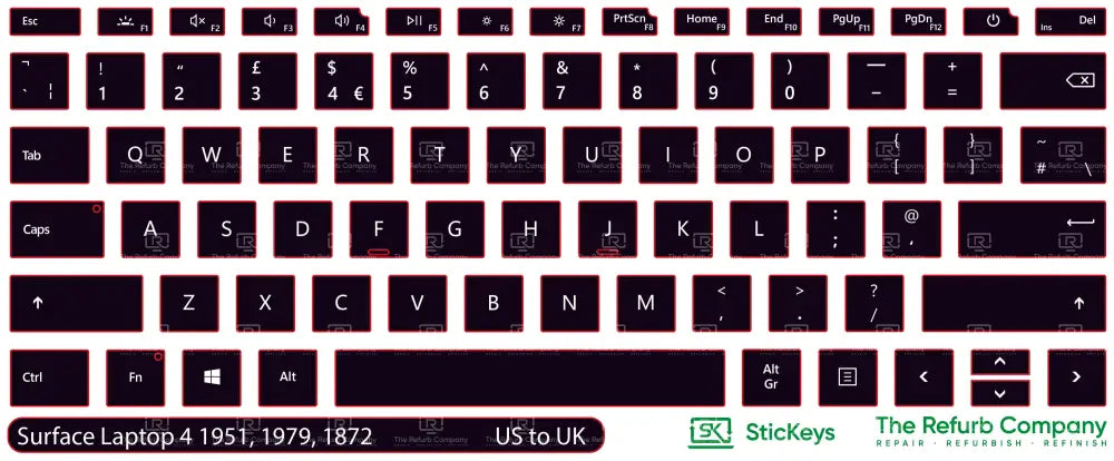 SticKeys® for Microsoft Surface Laptop 4 1951, 1979, 1872