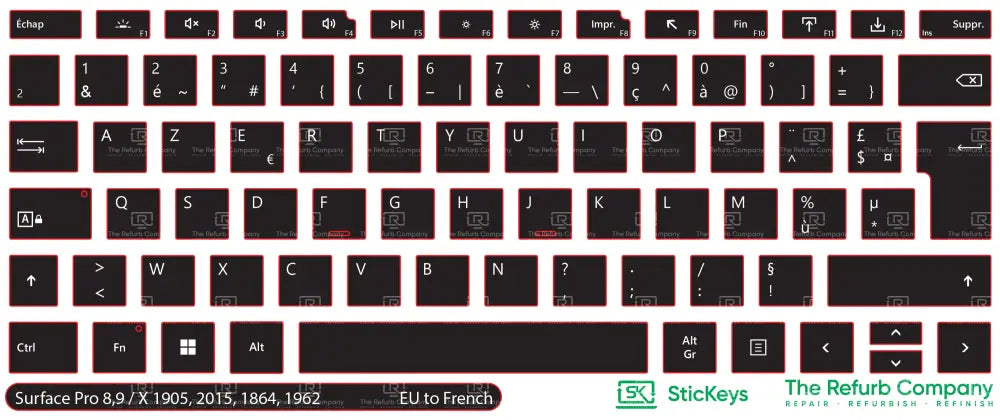 SticKeys® for Microsoft Surface Pro 8, 9, X 1905, X 2015, X 1962
