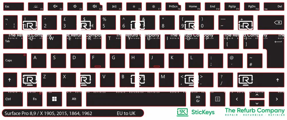 SticKeys® for Microsoft Surface Pro 8, 9, X 1905, X 2015, X 1962