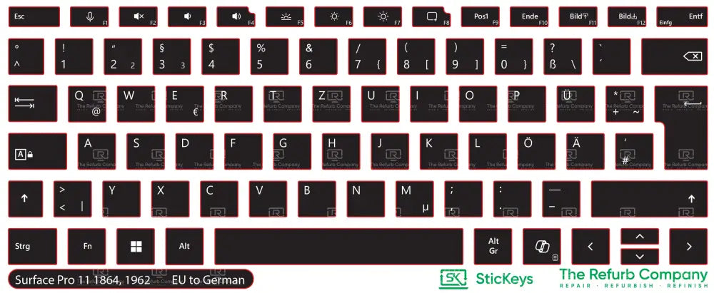 SticKeys® for Microsoft Surface Pro 11 1864, 1962