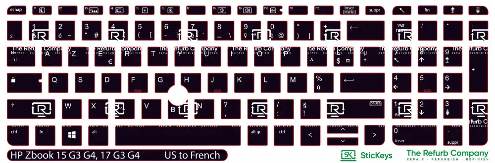 SticKeys® for HP Zbook 15 G3, 15 G4, 15U G3, 15U G4, 17 G3, 17 G4