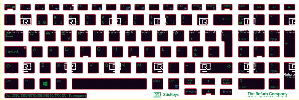 SticKeys® for Dell Latitude 3530, 5550, 5570, 5580, 5590, 5591 / Dell Precision 7510, 7520