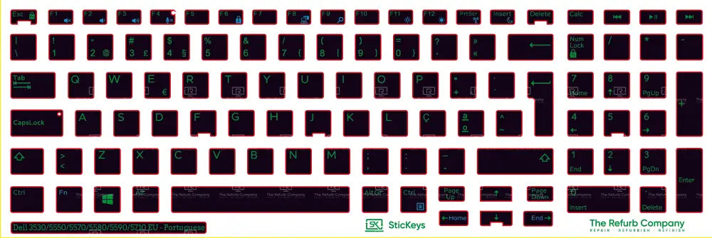 SticKeys® for Dell Latitude 3530, 5550, 5570, 5580, 5590, 5591 / Dell Precision 7510, 7520