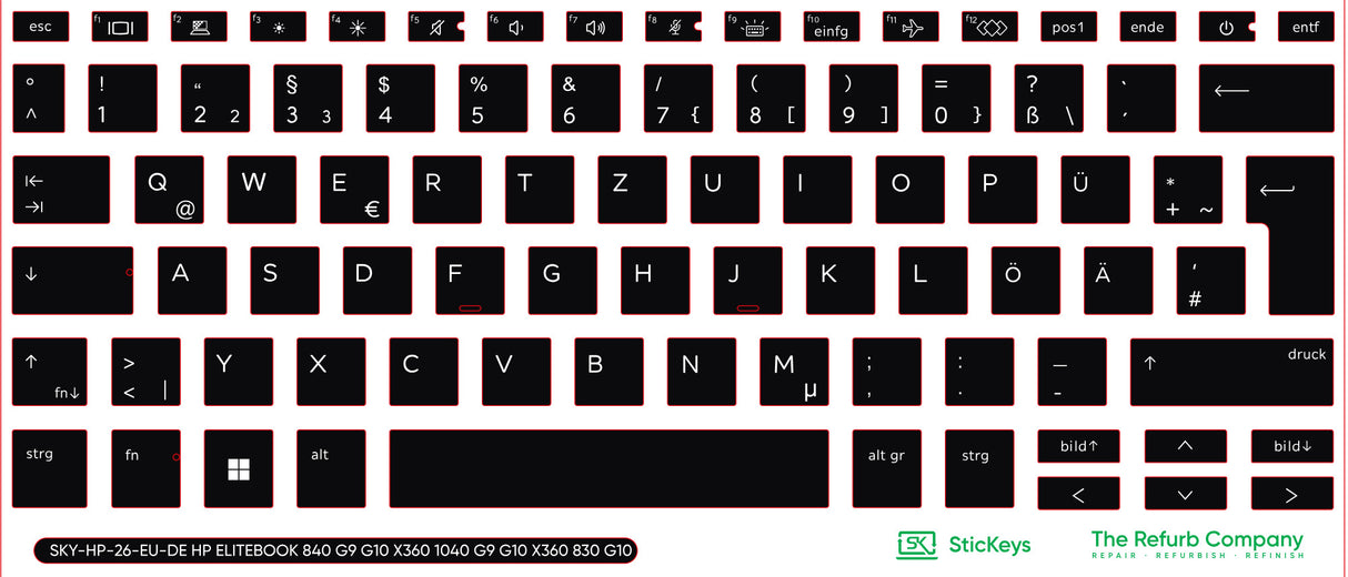 SticKeys for HP EliteBook 840 845 G9, G10 / x360 1040 G9, G10 / x360 830 G10 2-in-1