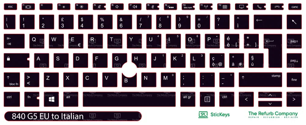 SticKeys® for HP Elitebook 840 G5, G6, / 745 G6 / HP Studio X360 G5