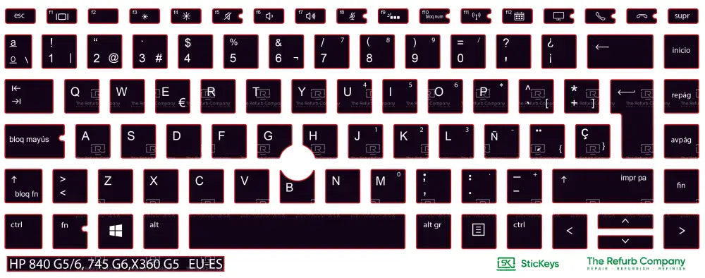SticKeys® for HP Elitebook 840 G5, G6, / 745 G6 / HP Studio X360 G5