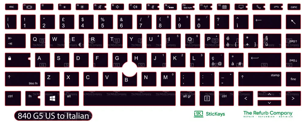 SticKeys® for HP Elitebook 840 G5, G6, / 745 G6 / HP Studio X360 G5