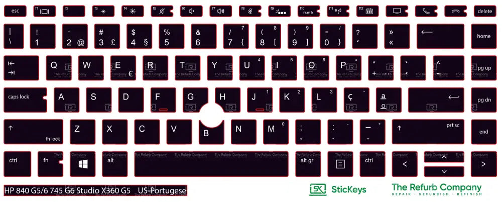 SticKeys® for HP Elitebook 840 G5, G6, / 745 G6 / HP Studio X360 G5