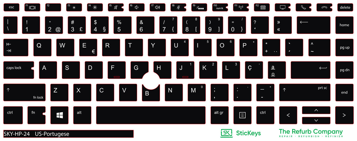 SticKeys for HP EliteBook 840 845 G5, G6, / 745 G6 / HP Studio x360 G5