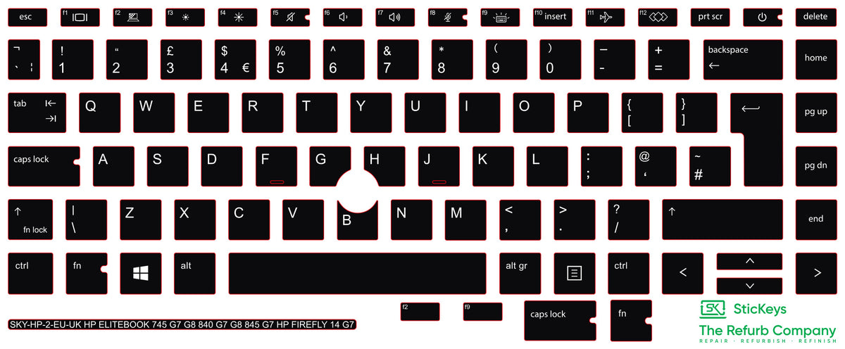 SticKeys for HP EliteBook 745 840 845 G7/G8 - HP Firefly 14 G7